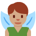 🧚🏽‍♂️ man fairy: medium skin tone display on Twitter